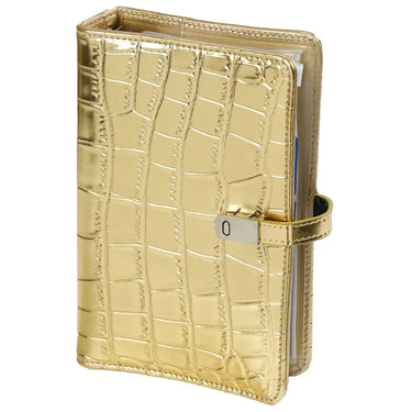 1111-14 Refillable Personal Ring Binder Croco Gold